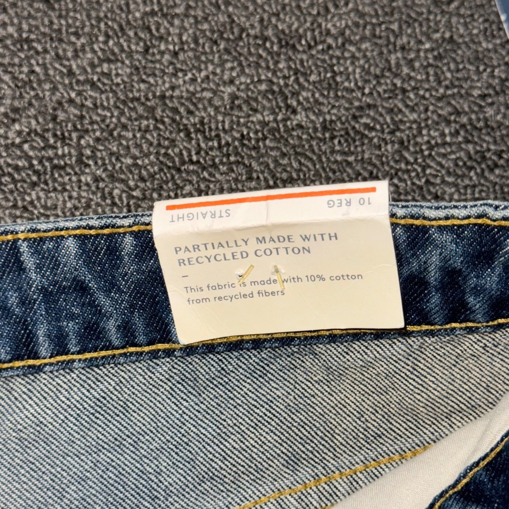 Universal Thread Womens High-Rise Straight Jeans Blue 10/30R Raw Hem 100% Cotton - Picture 6 of 10